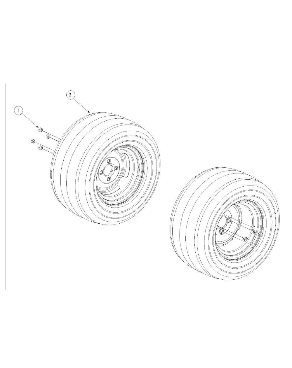 Wheel Assembly Diagram and Parts List for M72-GN (53AB5FEZ750-28-HP)(2004) Cub Cadet Lawn Tractor